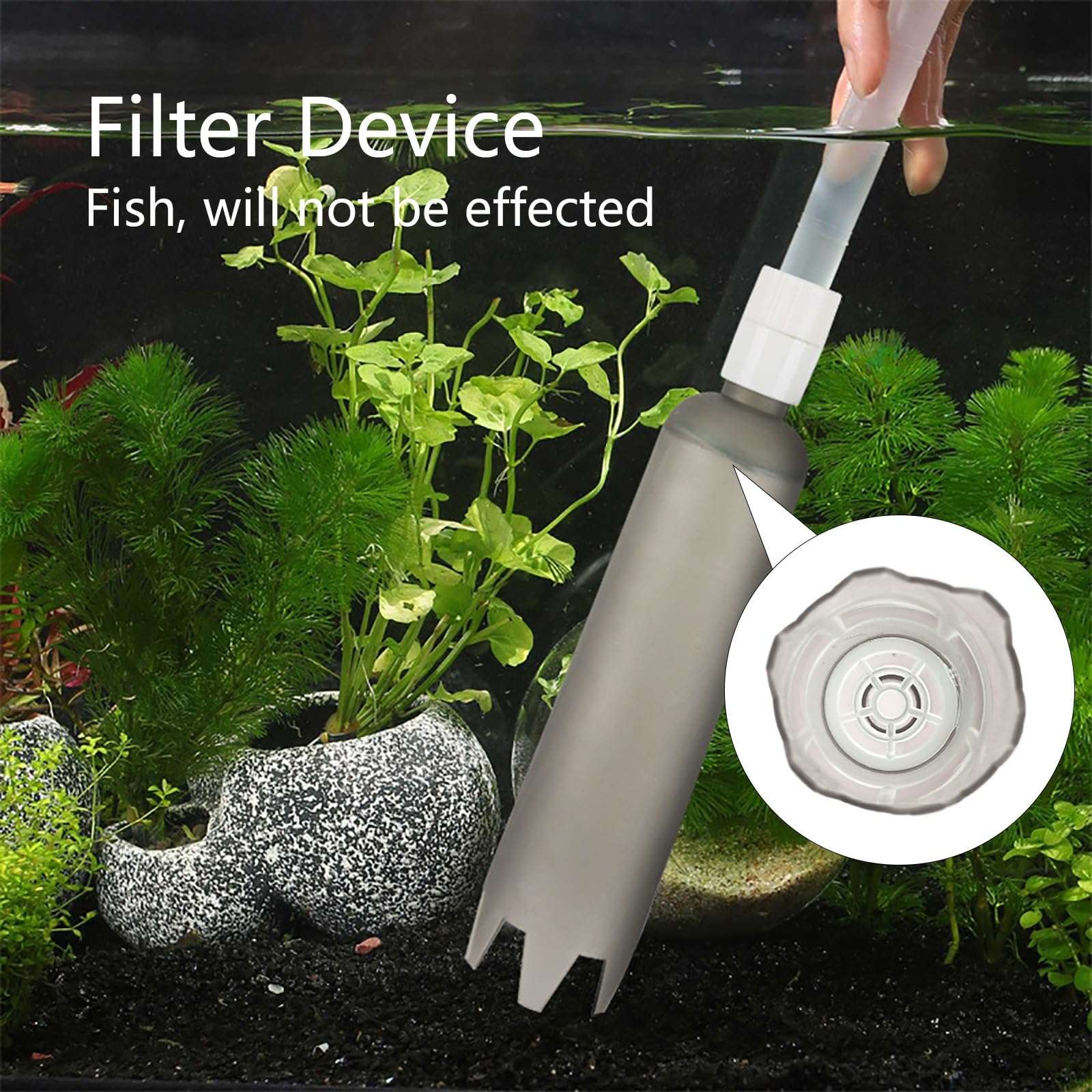 Herramientas De Limpieza para Acuarios, Manguera De Sifón Manual con Material Filtrante 12 En 1, Aspirador De Sifón para Peceras para Limpiar Grava y Arena