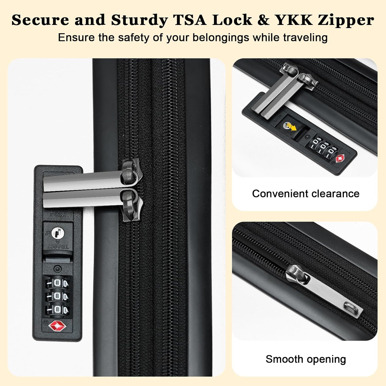 16 Inch Carry On Luggage Airline Approved, Expandable Lightweight ABS+PC Hard Shell Suitcases with 360° Spinner Wheels, TSA Lock, YKK Zippers (White, 1 PC) - Image 4