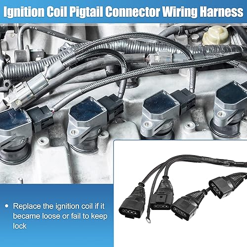 Miniatura 3 de X AUTOHAUX Arnés de cables de bobina de encendido para Audi A4 TT para VW Beetle Golf GTI Jetta Passat 06B998018T Extensión de bobina de encendido