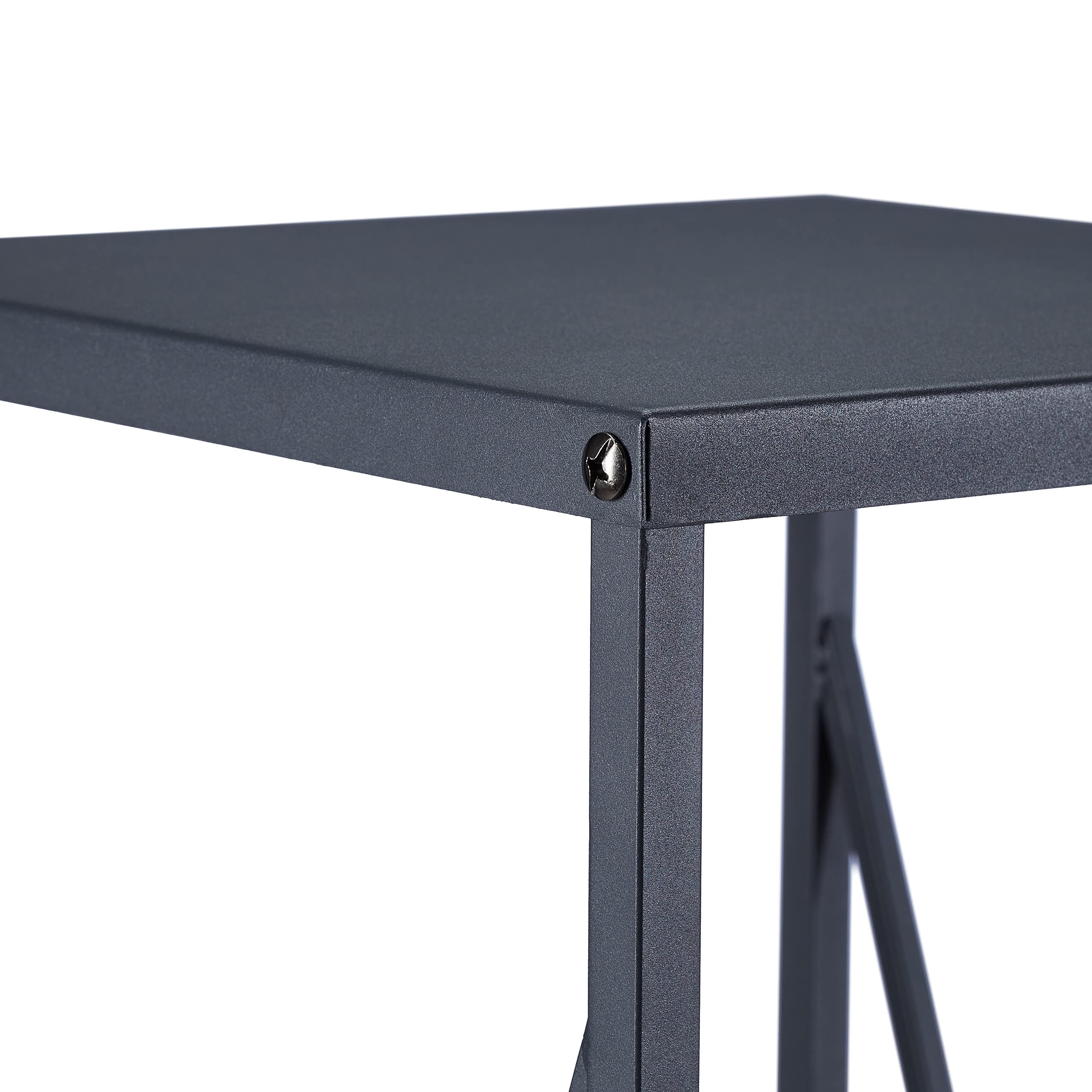 Relaxdays Portalegna in Metallo, in Metallo, HLP 112x34x34 cm, Scaffale da Caminetto per Legna da Ardere Interni, Grigio