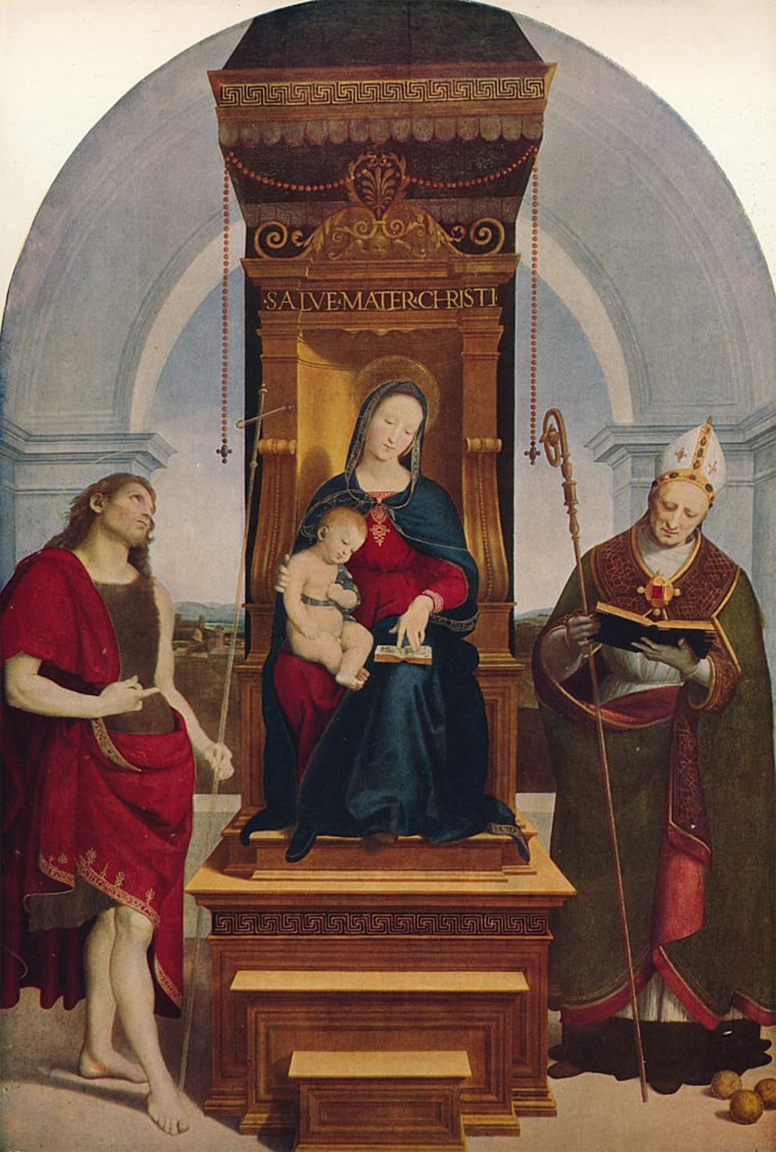 Cuadro decorativo de pared Dama Degli Ansidei, lienzo de Raffaello de 60x90cm 5