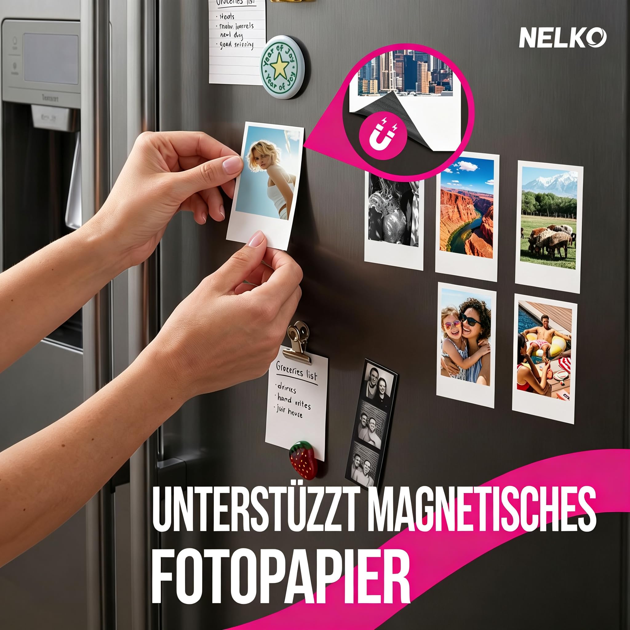Nelko Flow Fotodrucker Tragbarer Mini Tintenstrahldrucker, Elfenbein