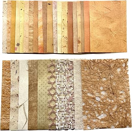 Textured Scrapbook Paper Mesh Fabric - Junk Journal Supplies Assorted Set 51 Sheets Mixed Scrapbooking Materials Boho Cardstock Aesthetic Decoupage Paper for Crafts Planner Collage Embellishments