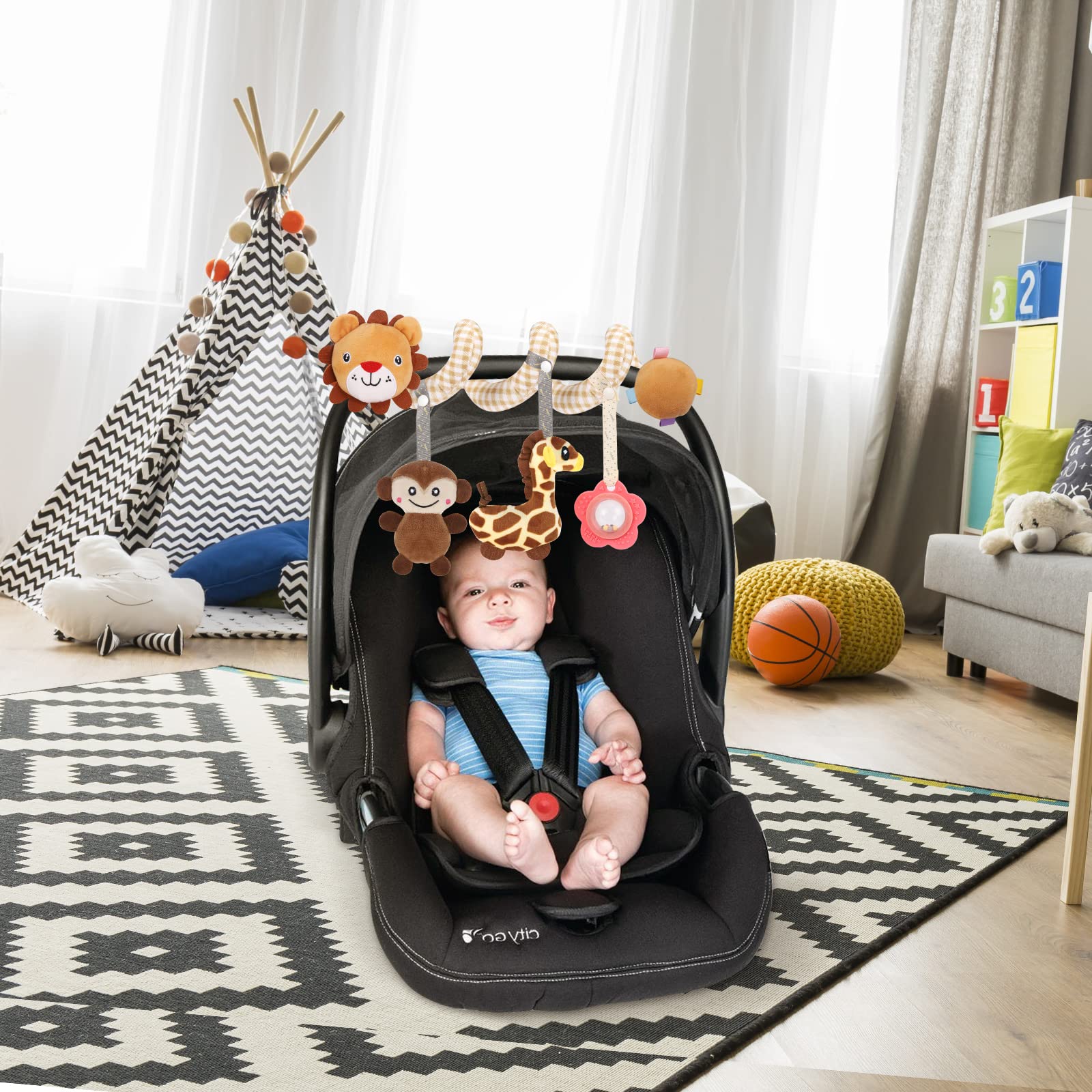 Diealles Shine Giochi Passeggino Neonati, Spirale Passeggino con Pendenti, Spirale Giochi per Passeggino Neonato