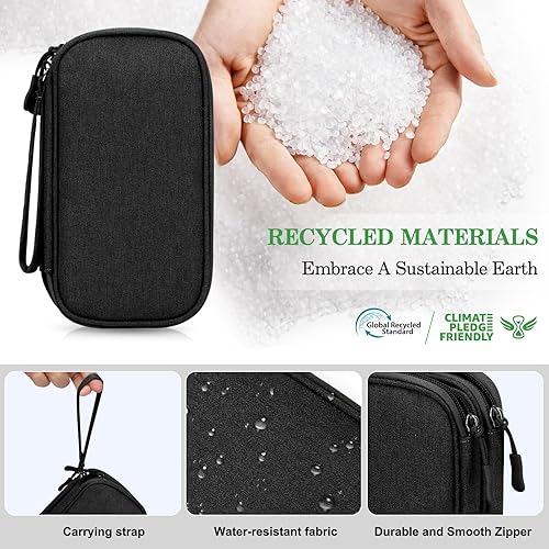 Miniatura 4 de FYY Organizador grande para accesorios electrónicos, para viajes, para cables, celular y cargadores, estuche portátil, impermeable, doble capa,