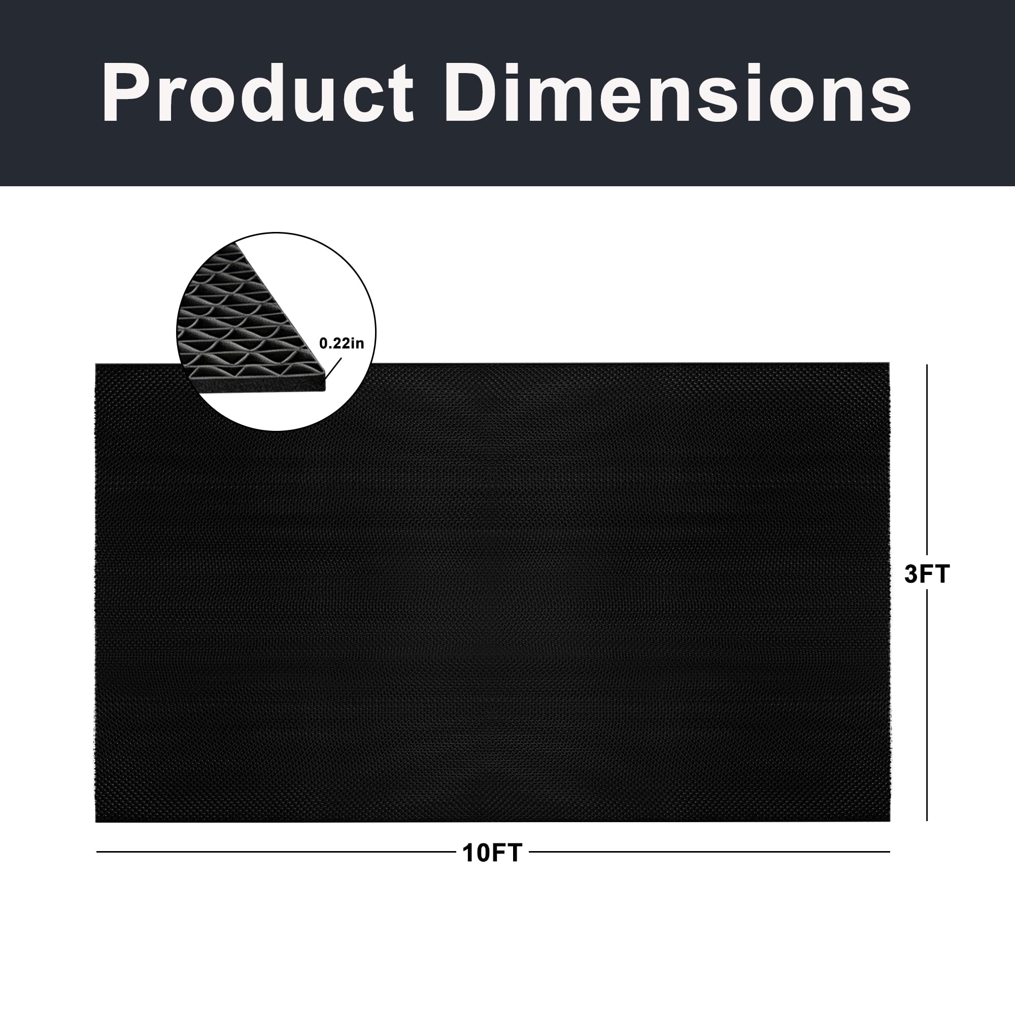 Thick PVC Drainage Floor Mat 3FTX10FT Black PVC Pool Floor Mat — Amazon image 3