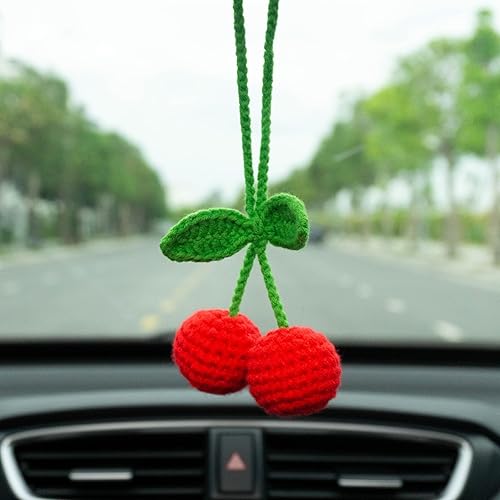 Miniatura 12 de Talataca Adorno de ganchillo para automóvil de ojo malvado – Dije de espejo retrovisor de ojo azul turco hecho a mano, decoración colgante de