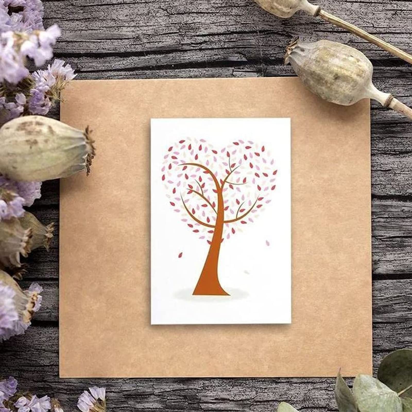 Amazon.com: All Occasion Blank Greeting Cards and Envelopes, Heart Shaped  Tree (4x6 In, 48 Pack) : Office Products