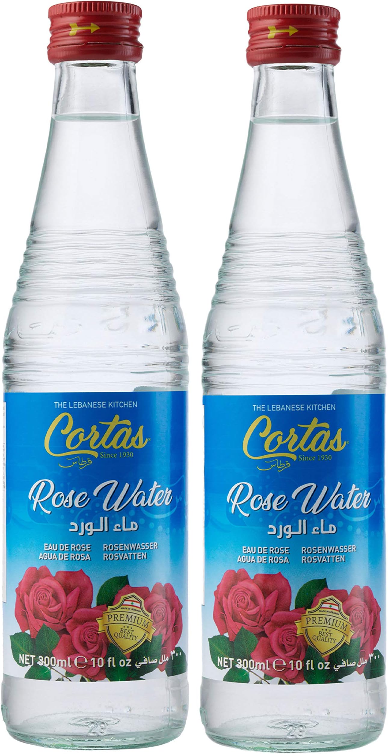 Cortas Premium Rose Water 10 oz - Pack 2