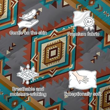 Rhombus Herringbone Starburst Pattern Coverless Duvet Queen 3 Pieces