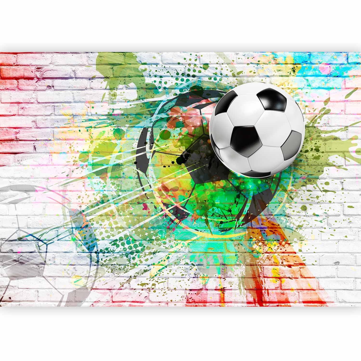 murando Fotomurales Fútbol 350x256 cm XXL Papel pintado tejido no tejido | Decoración de Pared decorativos Murales moderna de Diseno Fotográfico Ninos Deporte Ladrillo