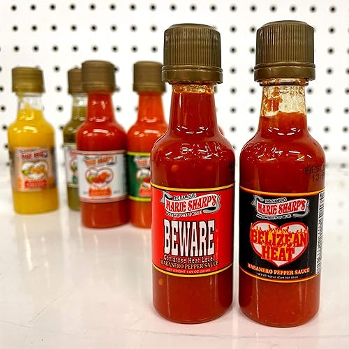 Miniatura 2 de Marie Sharps Paquete de 7 mini muestras de salsa picante 169 onzas tamaño de viaje Habanero salsa de pimienta