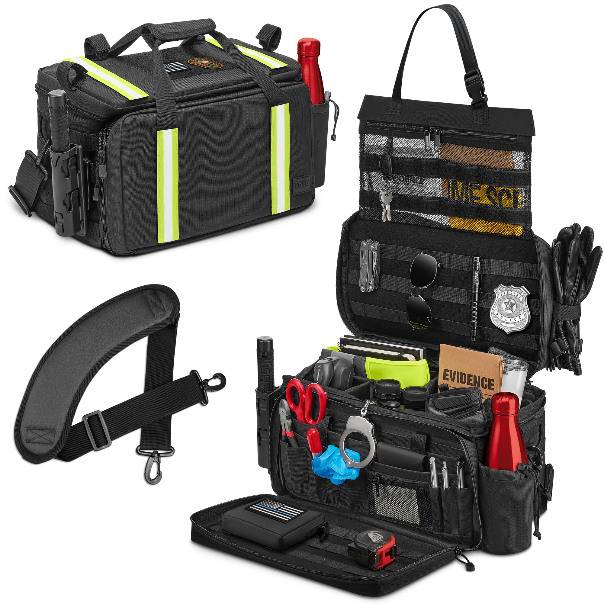 Truck Front Seat Organizer with Dedicated Tablet and Laptop Storage Space with Stabilizing Side Straps, Adjustable Shoulder Strap. Pickup Truck Organizer & Tactical Molle Universal Vehicle Car Fit