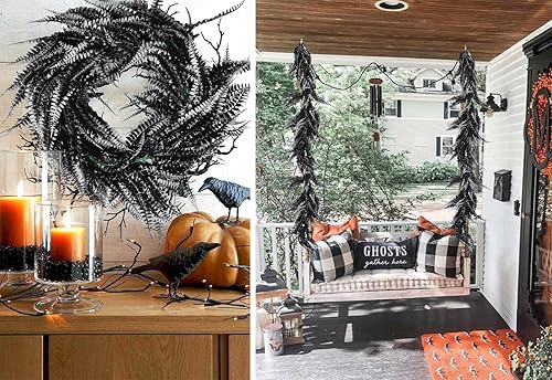 Miniatura 6 de RECUTMS Guirnalda de helechos artificiales para exteriores, 6 pies, plantas colgantes Boston, vegetación falsa, enredaderas persas, plantas