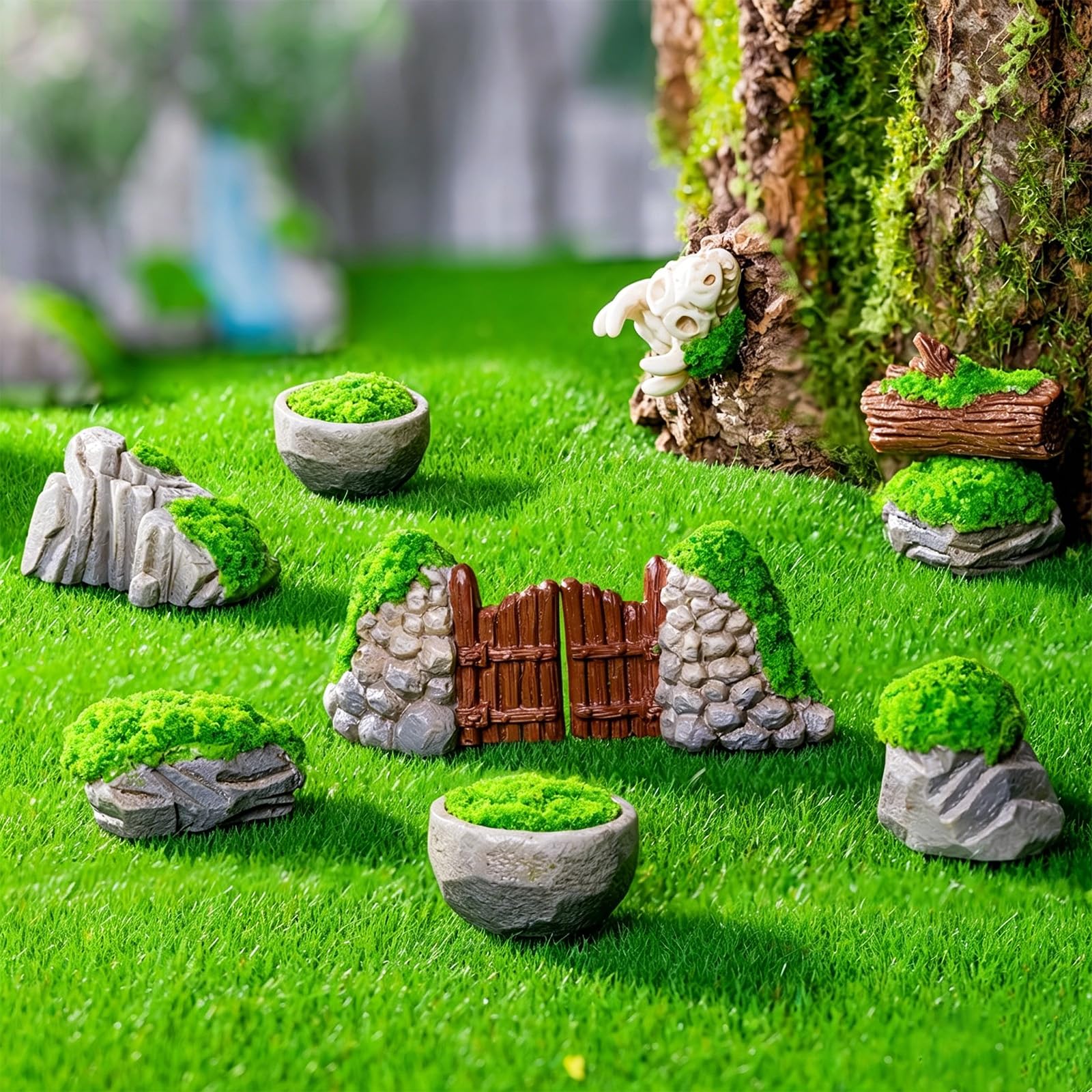 Miniature Garden Accessories, Nine Piece Miniature Decorative Items Set for Fairy Gardens and Dollhouse Decor, Plant Decoration Accessories with Resin Material for Creative DIY Projects-image-47