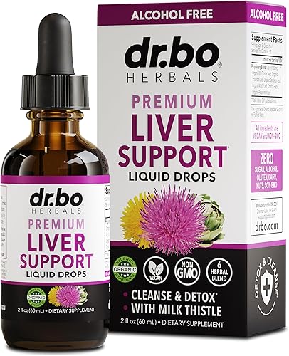 Liver Cleanse Detox & Repair Organic - Suplemento natural de apoyo hepático gotas líquidas, diente de león de cardo mariano, extracto de piedra