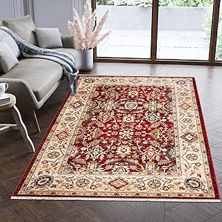 Mazovia Orientalisch Teppich - Traditioneller Teppich für Wohnzimmer, Esszimmer - Orient Teppiche Ornament - ÖKO-TEX Wohnzimmerteppich Rot Beige - 160 x 225 cm