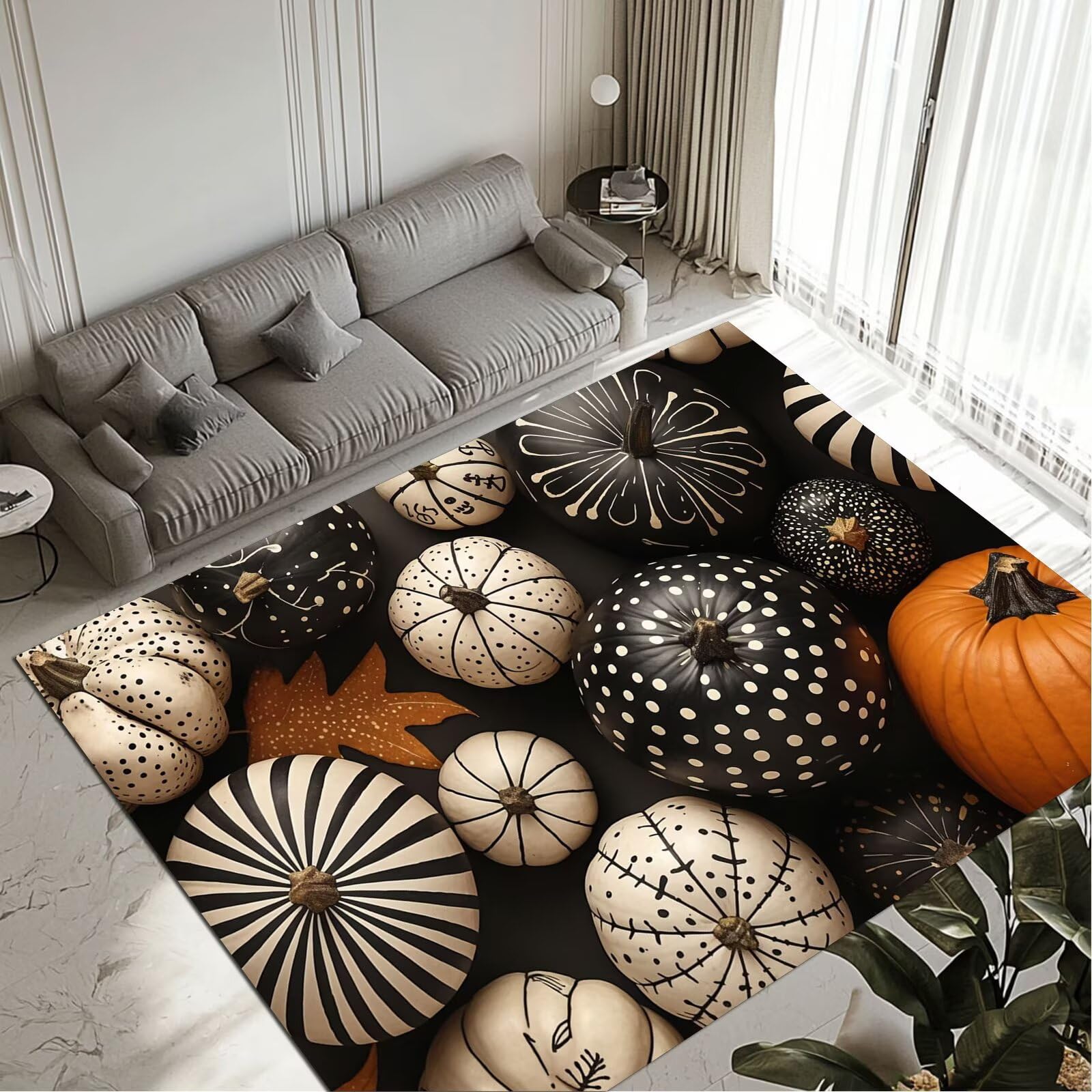 Petit tapis salon 60x90cm Pumpkins antidérapant et imperméable