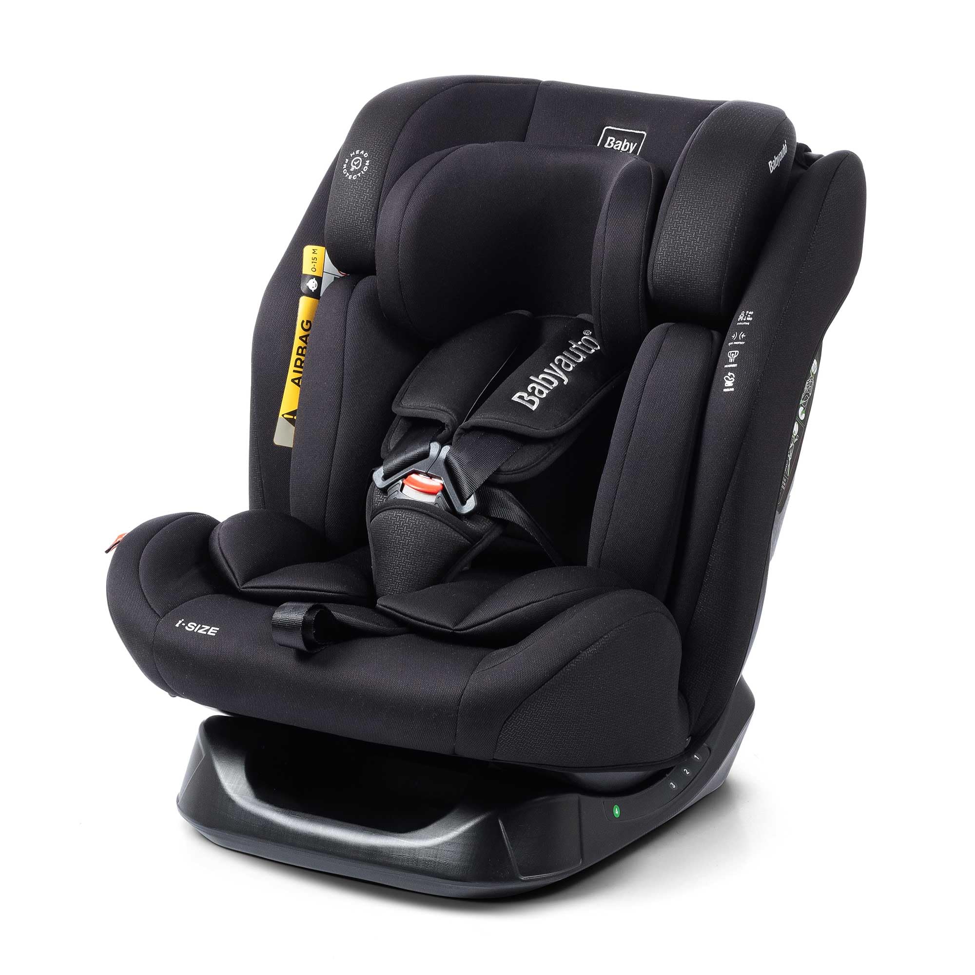 BABYAUTO – LOLO Autositz 40–150 cm – Alter: von der Geburt bis 12 Jahre – Isize– rückwärtsgerichtet bis 105 cm, ca. 4 Jahre – ohne Isofix - Schwarz (BLACK EMBOSSED)