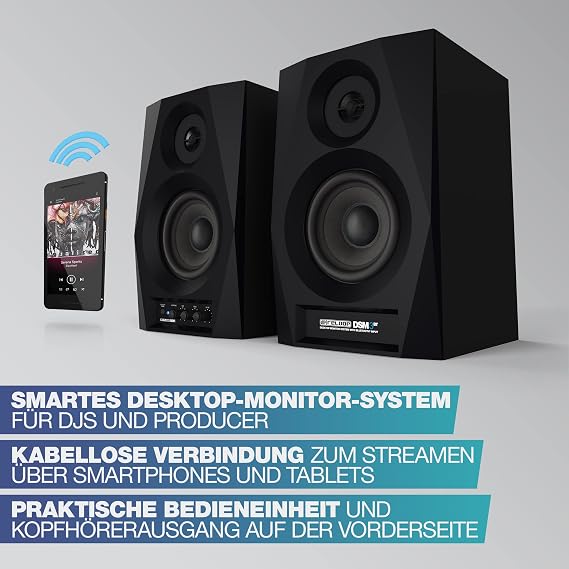 Reloop DSM-3 BT | Dual | 3 inch 2x 20W 2-Way Active Studio Reference & DJ Monitor | Speaker with Bluetooth Feature