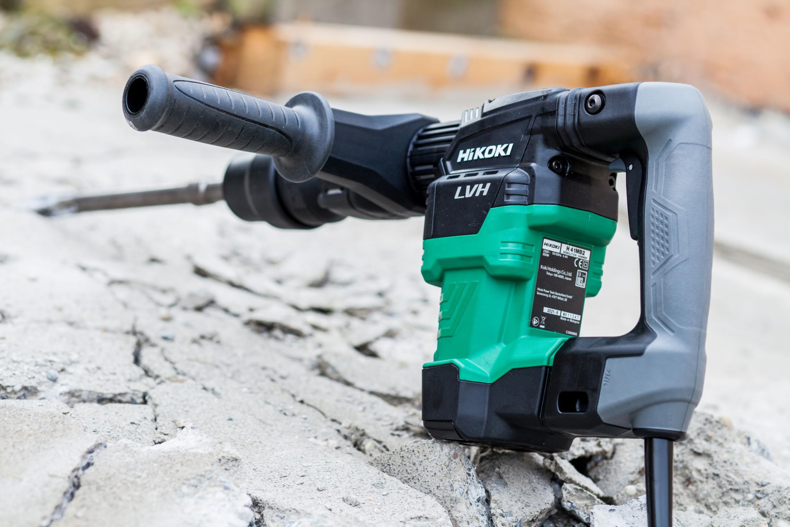 HiKOKI Martello Demolitore - 950W, 7,1 Joule - SDS-Max, 3000 colpi/min, Impugnatura Anti-Vibrazione, ergonomico - Ideale per lavori di demolizione, calcestruzzo, legno e acciaio