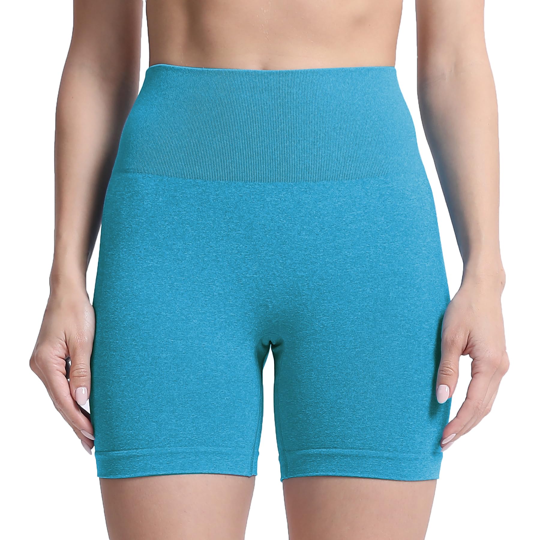 Aoxjox Contour Seamless Shorts for Women High Waist Workout Gym Biker Booty Running Yoga Short