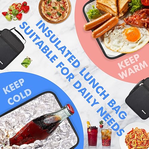Miniatura 5 de BNKANG Lonchera con aislamiento bolsa de almuerzo aislada duradera bolsa de almuerzo reutilizable para adultos lonchera para adultos hombres y