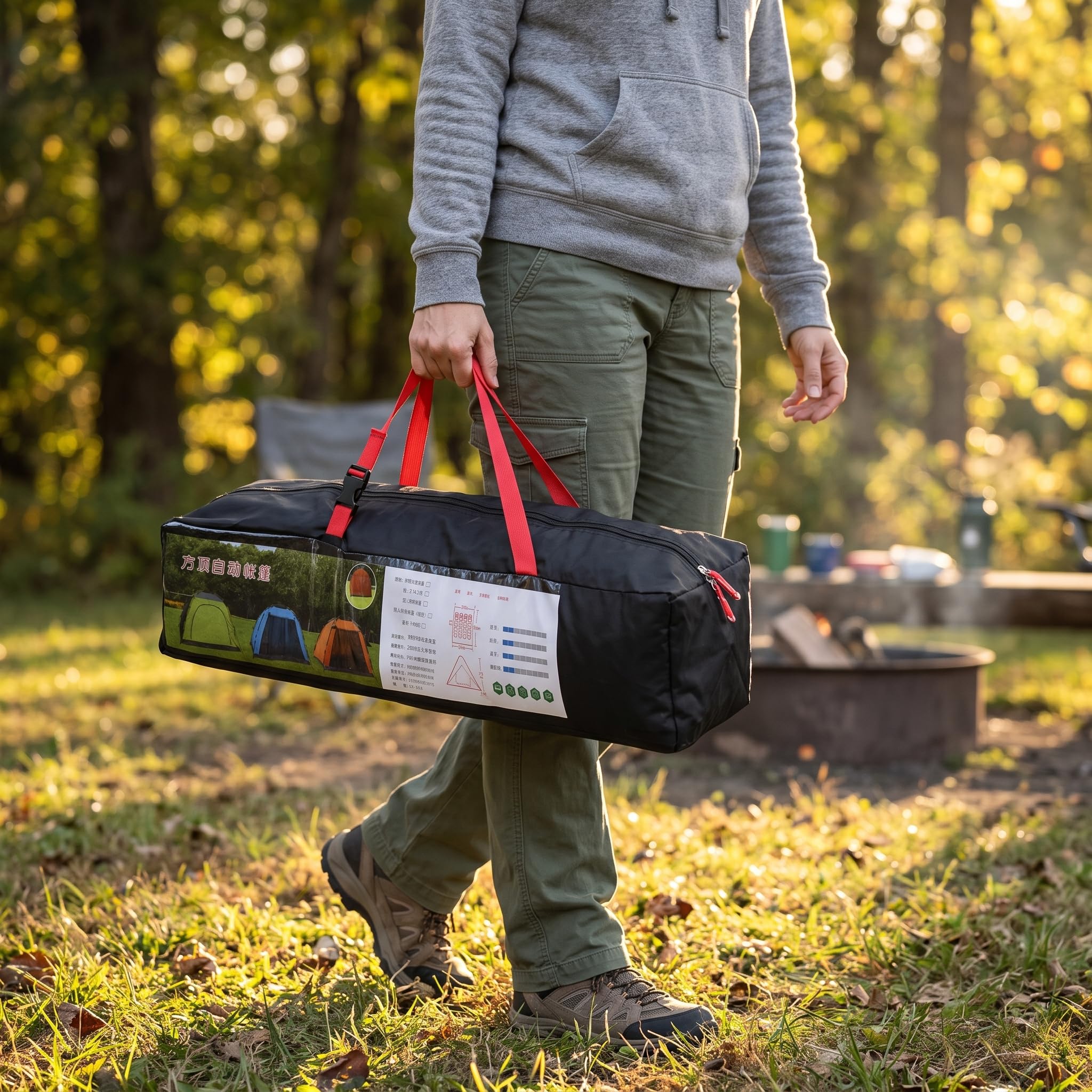 Up Zelt für 3-4 Personen – Automatisches Camping Zelt mit Schnellaufbau, Wasserdicht