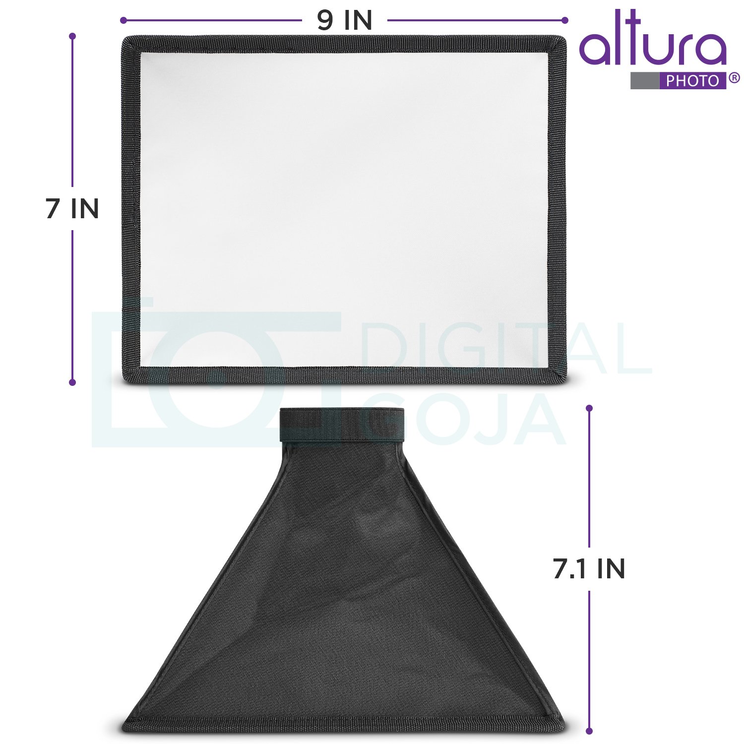 Altura Photo Diffuseur de Flash 22,9 x 17,8 cm (Universel, Pliable avec Pochette de Rangement) pour Canon, Yongnuo et Nikon Speedlight