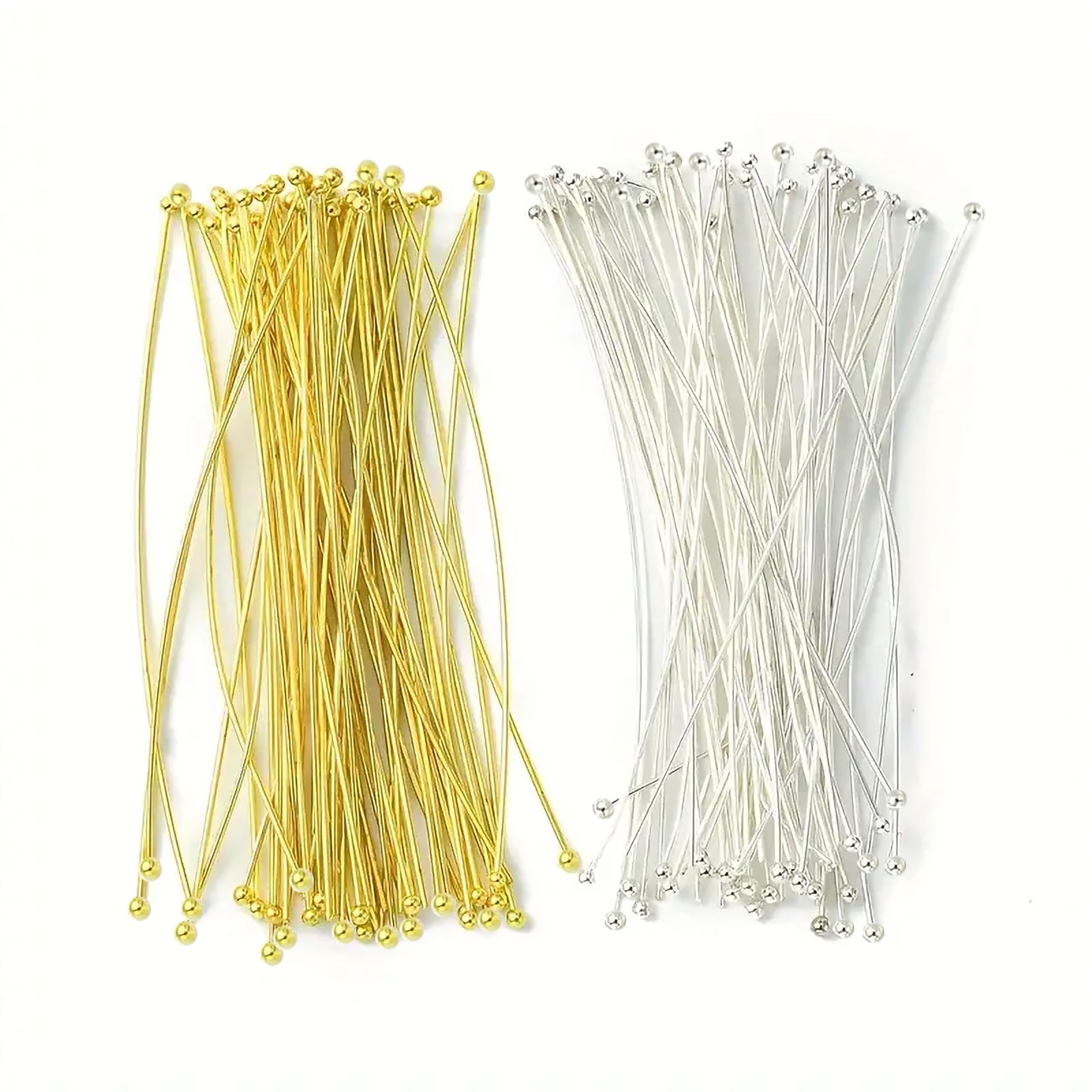 INDIKONB Fuse Wire for Jewellery Making and Bead Work - Gold & Silver Wire for Hanging Beads & Loreal Beads - 100 Pcs Each | Wire for Beadwork, Monalisa Beads, Jewelry Making Materials-image-49