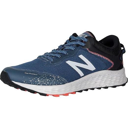New Balance Men's Fresh Foam Arishi V1 Trail Running Shoe, Stone Blue/Black/Toro Red, 9.5 X-Wide