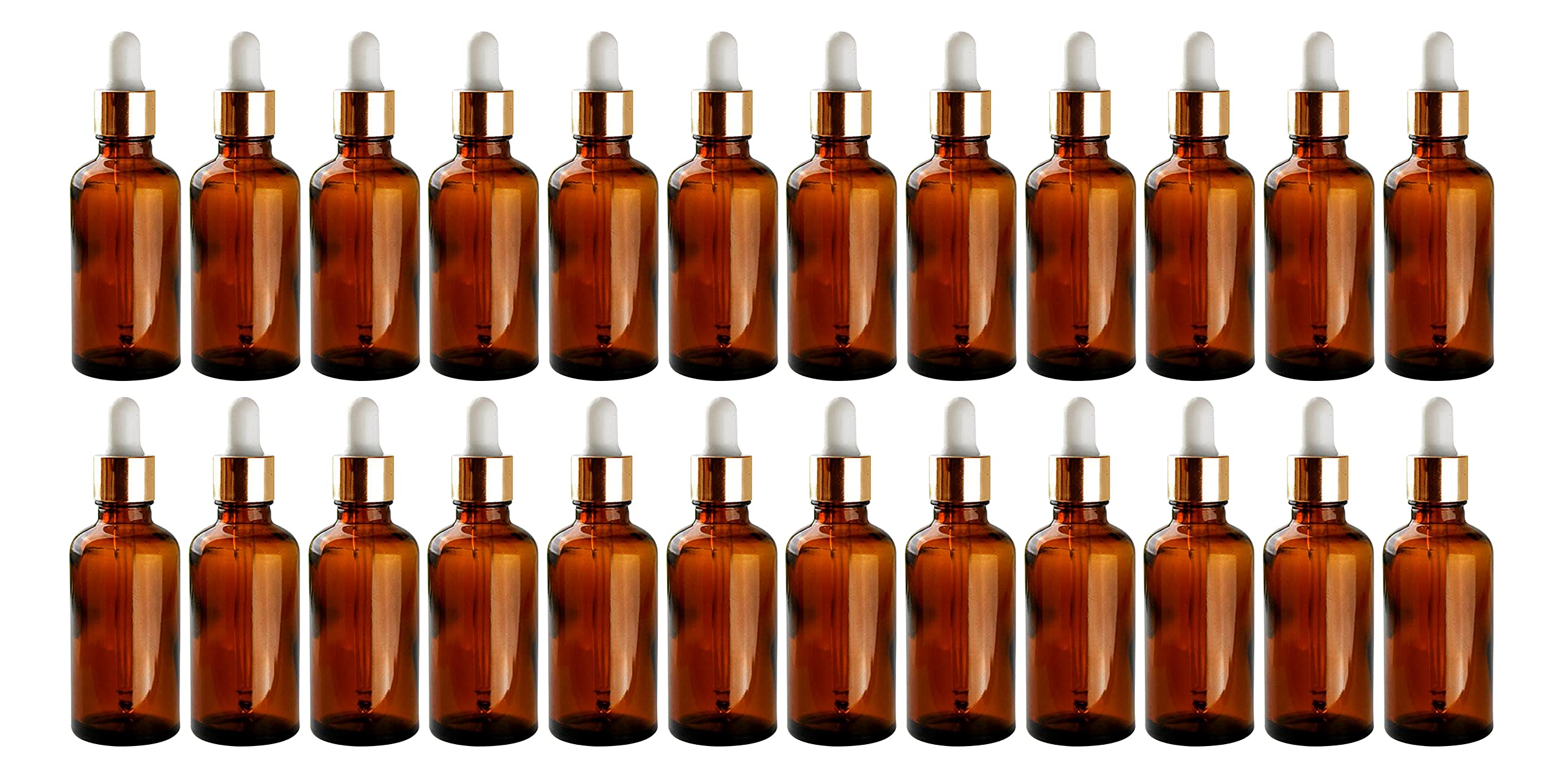 nsb herbals 50 ml Amber Round Empty Glass Bottle + Glass Dropper + Gold Ring + White Silicon Teat, Refillable, Reusable, Leak Proof for Essential Oils, Blends, DIY Perfumes & Face (Pack of 24)-image-16