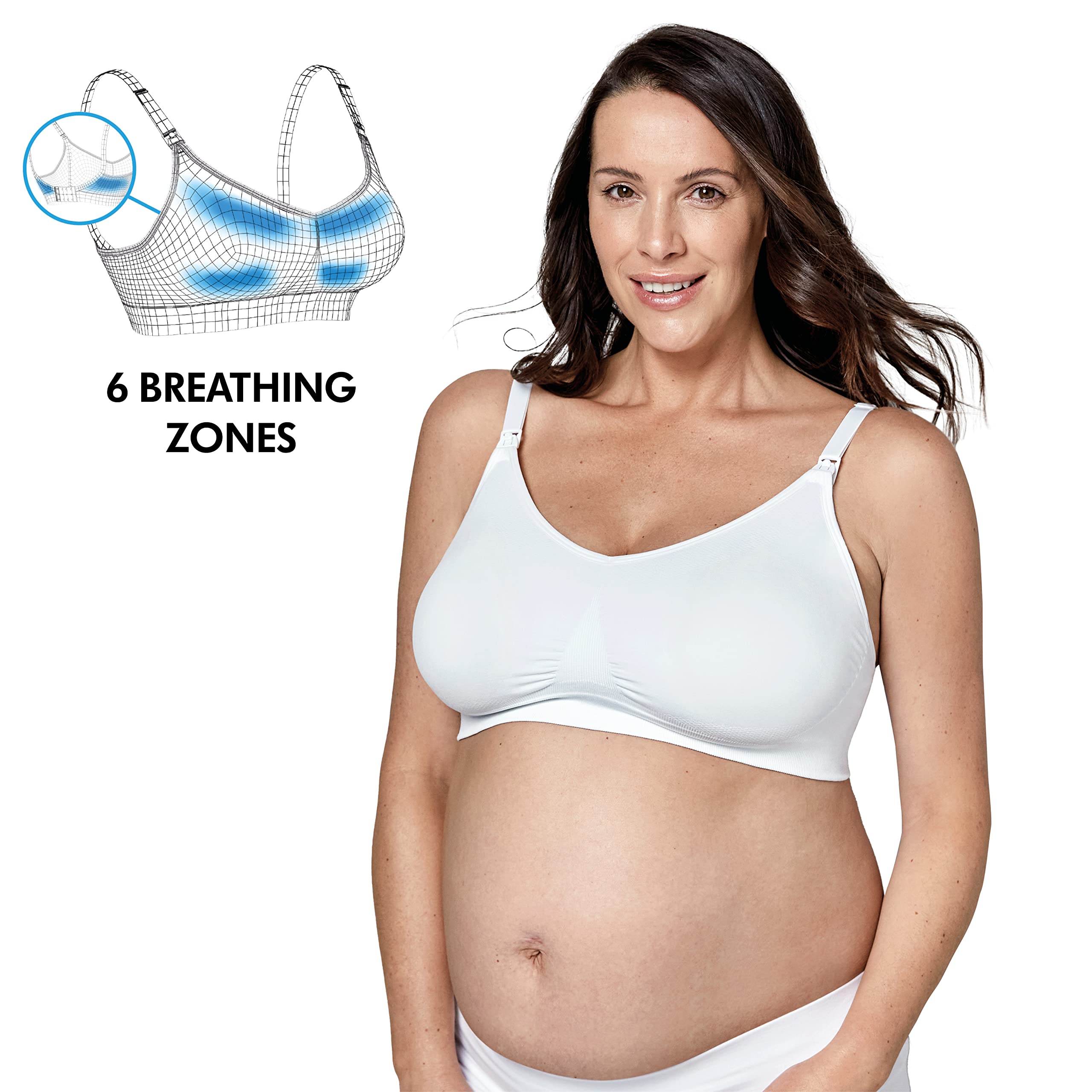Medela Reggiseno Keep Cool Reggiseno per Gravidanza e Allattamento Senza Cuciture con 6 Zone Traspiranti, Tessuto Morbido ed Elastico e Sostegno Extra