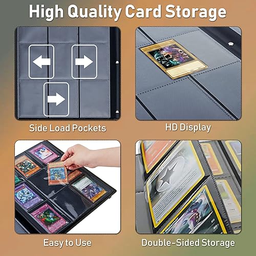 Miniatura 5 de Carpeta para tarjetas de intercambio, 9 bolsillos para tarjetas intercambiables, 540 bolsillos de doble cara, funda para tarjetas de tamaño