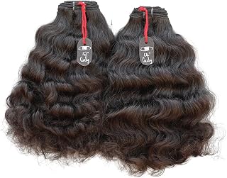 IDM Natural Raw Indian Hair Weft Bundles, Soft Curly, 100% Human Hair (12"14" Curly 2Bundles)