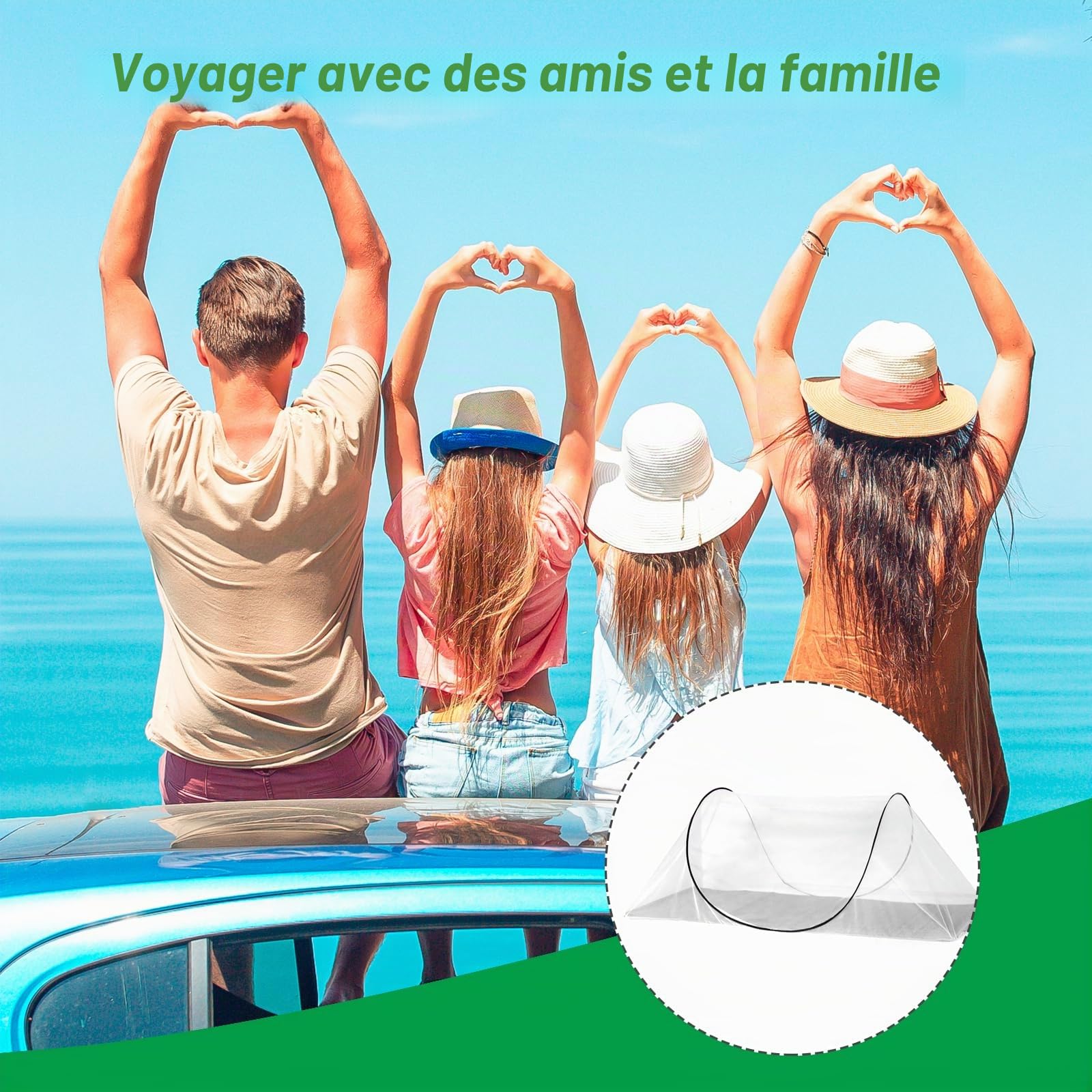 Moustiquaire portable pour voyage et camping 200 x 80 x 56 cm
