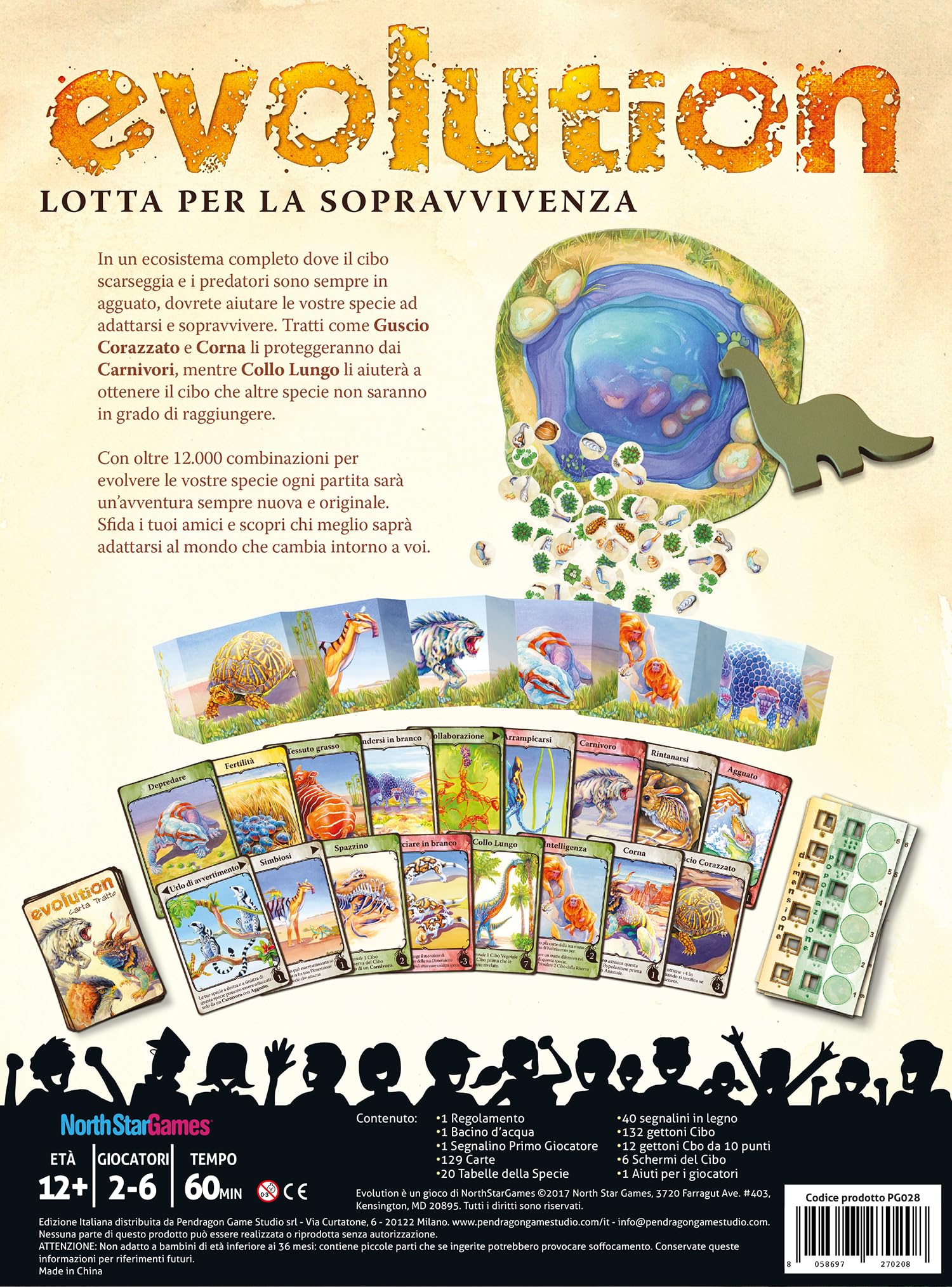 Pendragon - Evolution - Edizione italiana - Gioco da tavolo e di carte, Età 12+, 2-6 Giocatori