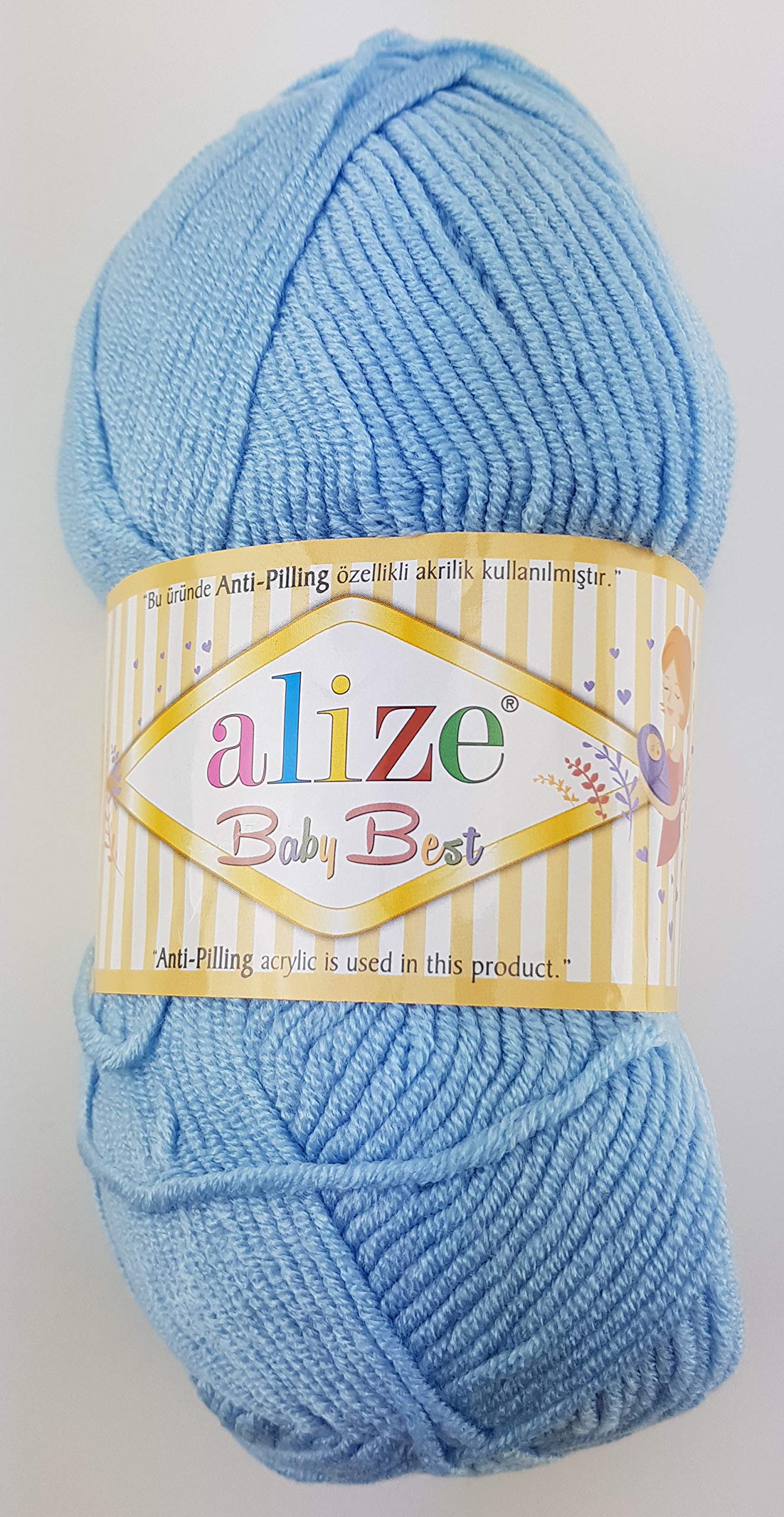 ALIZE Baby Best Strickgarn – 5 X 100 G, Königsblau, Antipilling | Für Babykleidung & Kuschelsachen