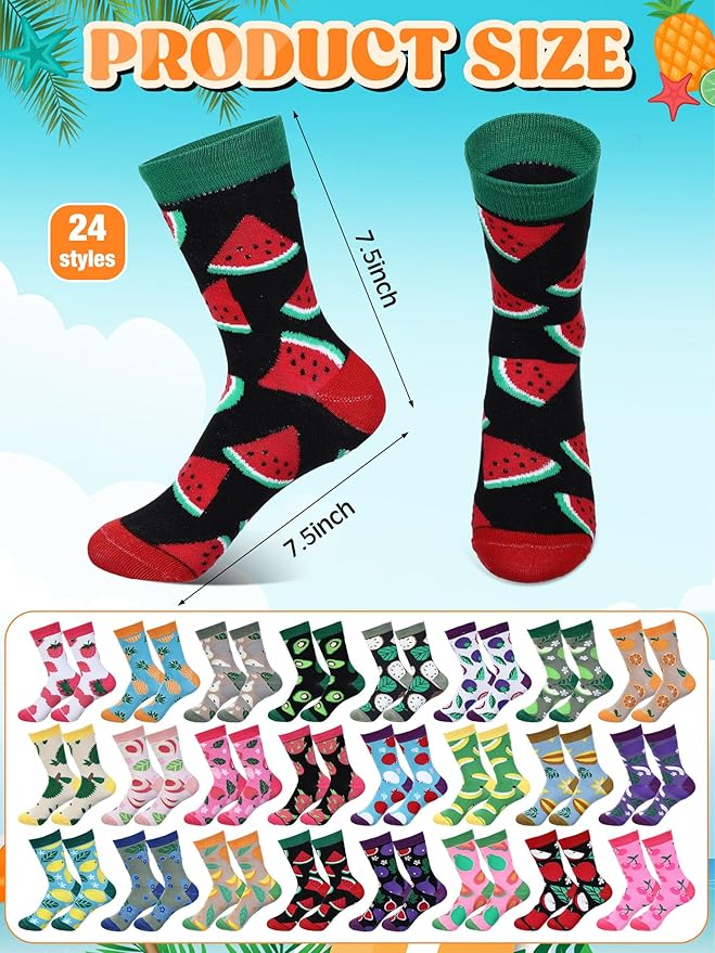 Shinymoon 24 pares calcetines divertidos lote novedad regalo miniatura 2