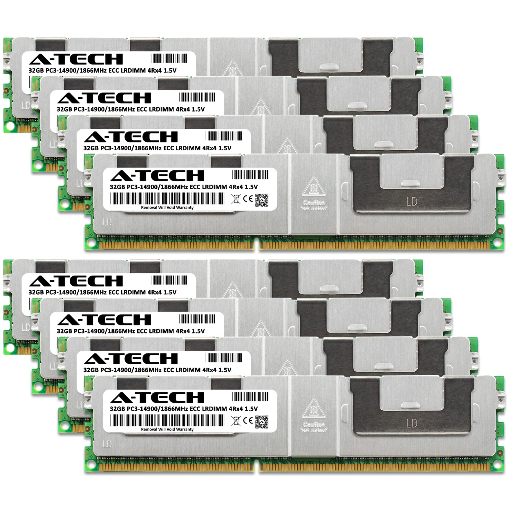 A-Tech 256GB Kit (8x32GB) DDR3 1866MHz PC3-14900L ECC LRDIMM 4Rx4