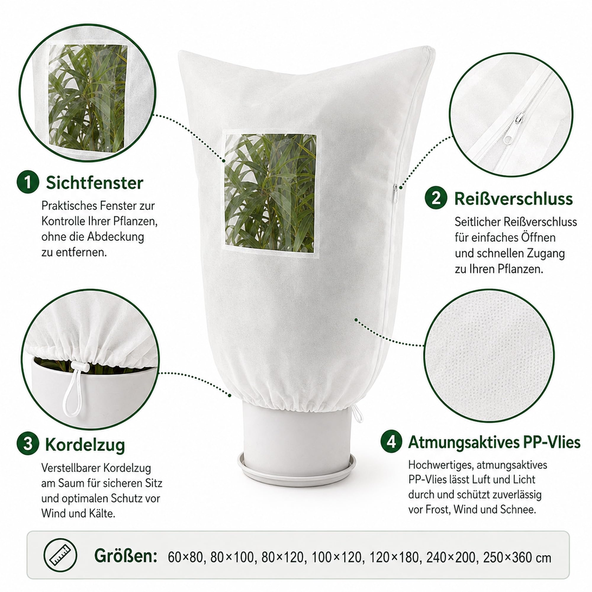 Winterschutz für Pflanzen，Pflanzenschutz Winter,Kübelpflanzensack