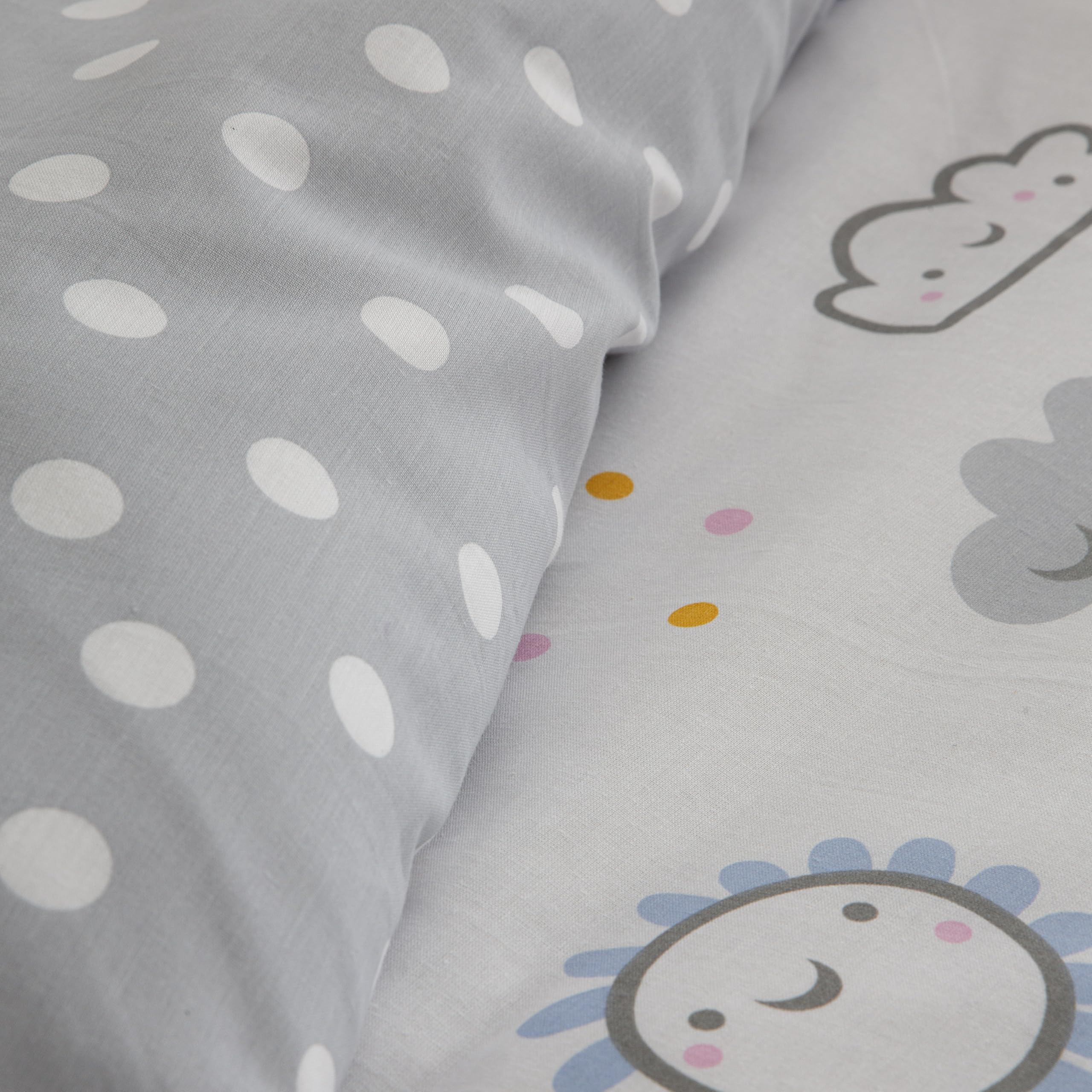 COTTON ARTean Saco nordico Infantil SIN Relleno Diver Cama 90 x 190/200. Saco Unido a la Bajera con Cremallera en Forma de L SIN Relleno nórdico. Color Gris