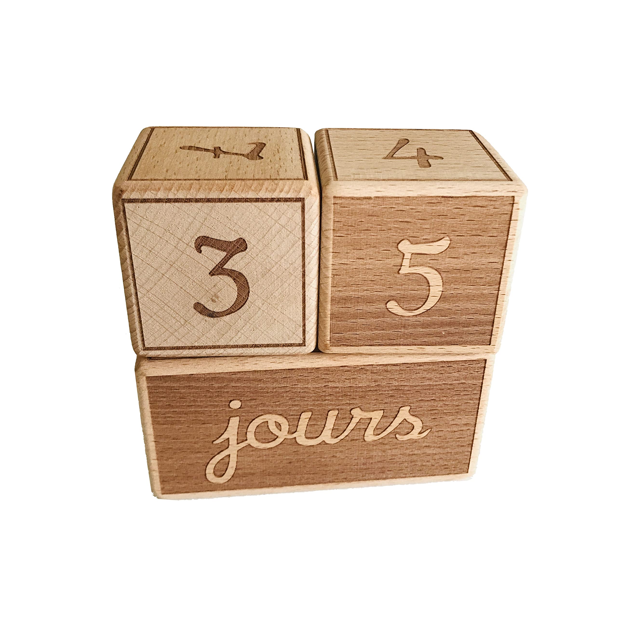 Cubes étapes bébé en bois en Français cadeau décoratif utile