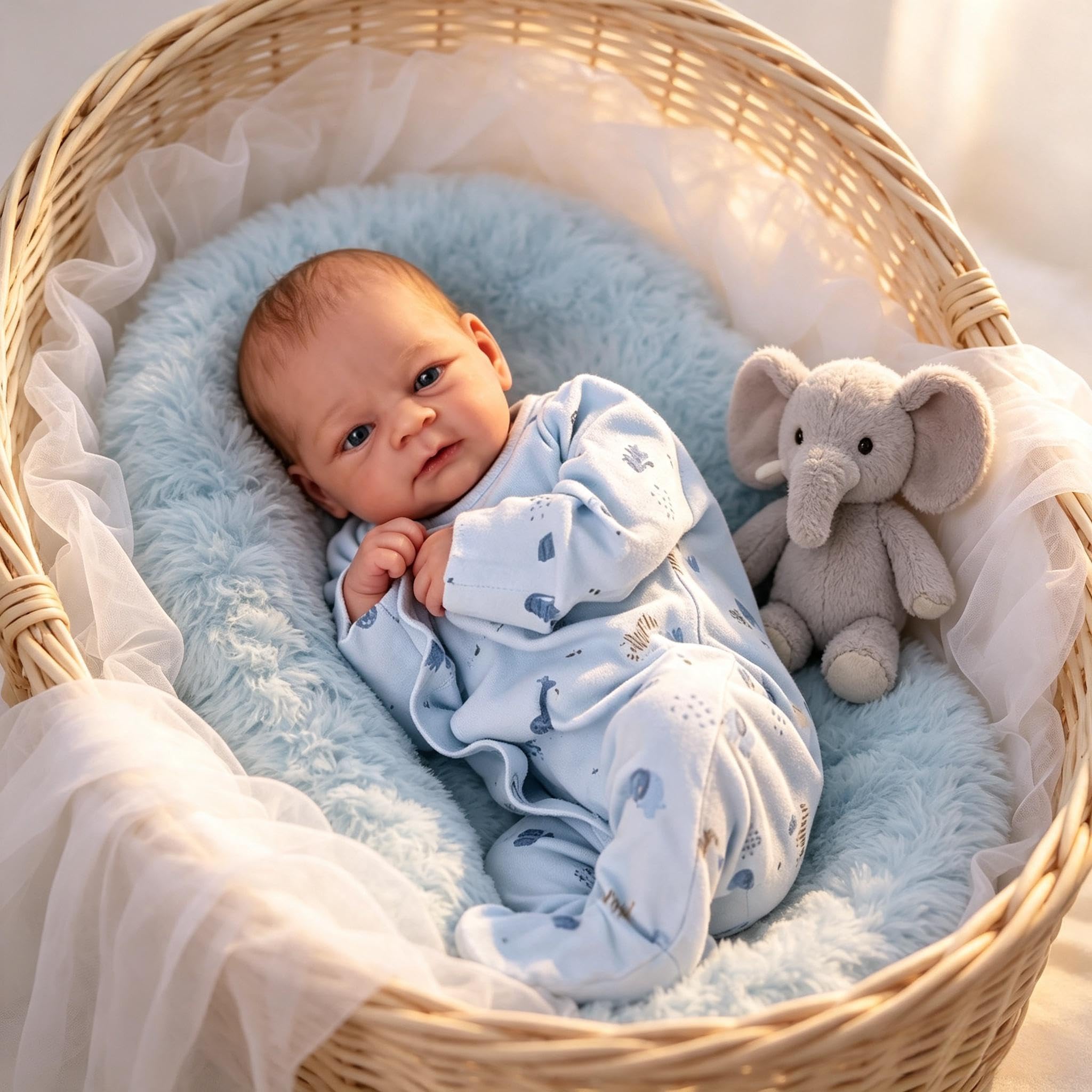 RXDOLL Real Life Reborn Baby Dolls Girl 43 cm realistyczne lalki noworodka, silikonowe, na całe ciało, winylowe, realistyczne, anatomicznie poprawne, lalka Reborn, nadaje się do prania, zabawka dla