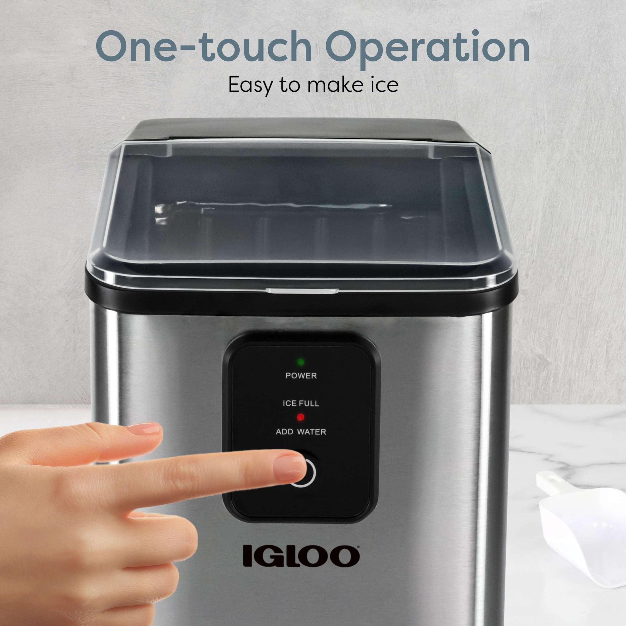 Igloo Portable Ice Maker With Scoop - Countertop Ice Maker With LED Control Panel & 1.5 Quart Water Tank - Ice Cube Maker Produces 26 Lbs. Of Ice In 24 Hours With 9 Large Or Small Cubes In 7 Minutes on Fridge.com - View 4