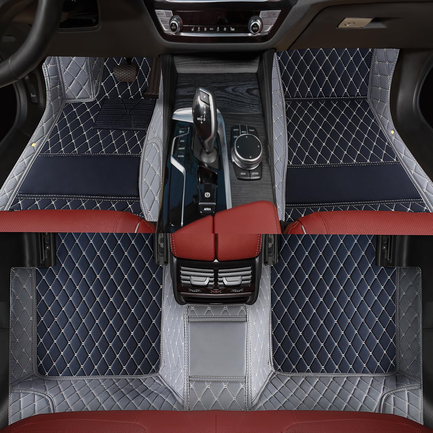 Custom car Floor mat is Compatible for Mercedes-Benz，to All Models for Benz (2000-2025) C260/C200/S500/ A260/ B200，Luxurious ‌All-Weather car Floor MATS. (Black Rice & Ash)