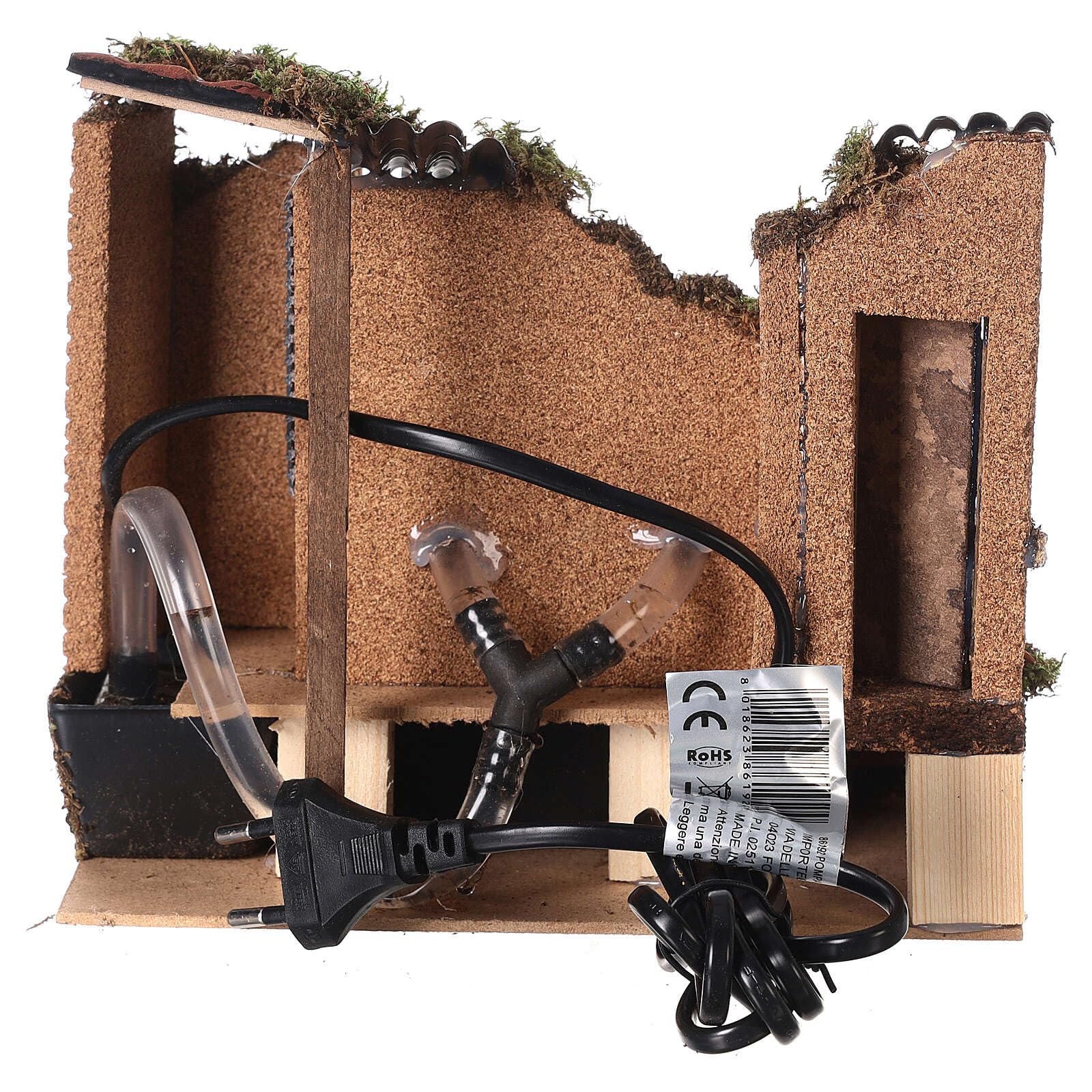 Holyart Fontane Presepe: Fontana con pompa scala porta presepe 10-12 cm 20x20x15 cm