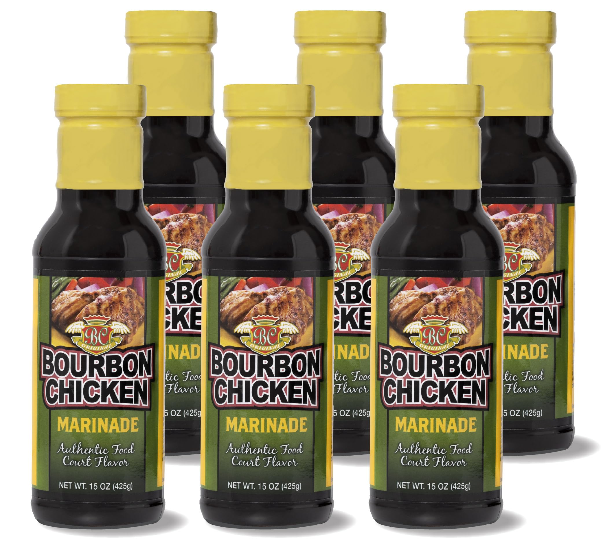 Bourbon Chicken All Purpose Marinade Authentic Food Court Restaurant Flavor | Extra Strength Smoky Hickory Seasoning Mix for Fast Marination | 6 Pack Best Value | Easy Cooking Recipes by BC Original