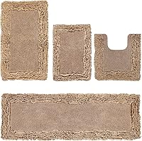 Vista 90 de Better Trends Alfombras en forma de corazón de 30 pulgadas, 100% algodón, suave, antideslizante, lavables, absorbentes de agua, para la entrada