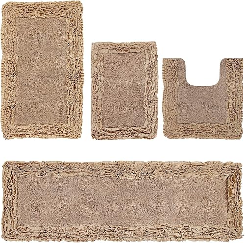 Miniatura 90 de Better Trends Alfombras en forma de corazón de 30 pulgadas, 100% algodón, suave, antideslizante, lavables, absorbentes de agua, para la entrada